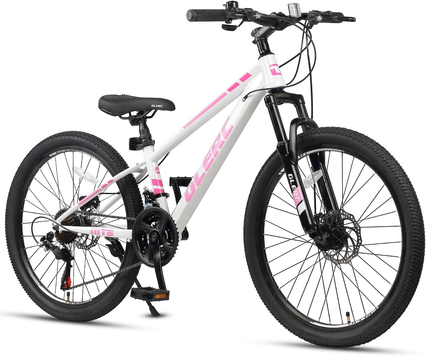Glerc Skyline 20-24-Zoll Kinder Mountainbike für Jungen Mädchen, Kinderfahrrad für 6-18 Jahre alte Teenager, 21 Speed-Fahrrad mit vorderer Aufhängung & Scheibenbremsen, mehrere Farben