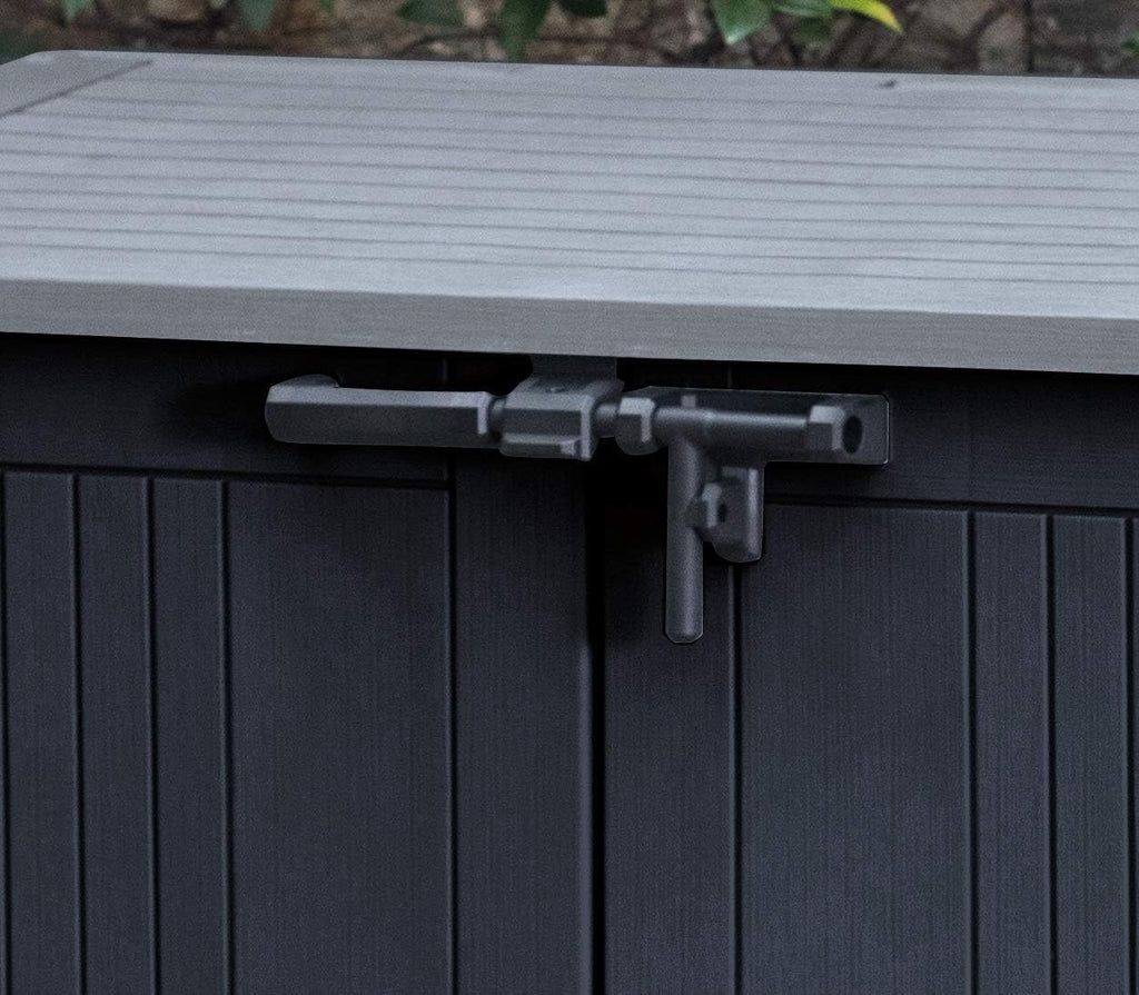Keter Store It Out Nova Plastic Tool Shed, External Dimensions: 132 x 71.5 x 113.5 cm, 880 L Capacity, Dark Grey, Suitable for 2 x 120 L Wheelie Bins, Weatherproof, Lockable
