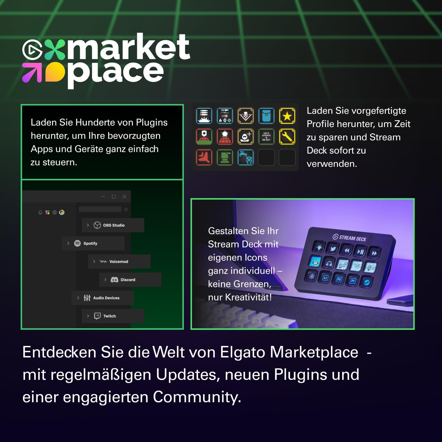Elgato Stream Deck MK.2 - Studio Controller, 15 Macro Keys, Triggering Action in Apps and Software such as OBS, Twitch, YouTube and More, for Mac and PC | For actions in OBS, Twitch, YouTube and more, visual feedback, hundreds of plugins, Mac and PC