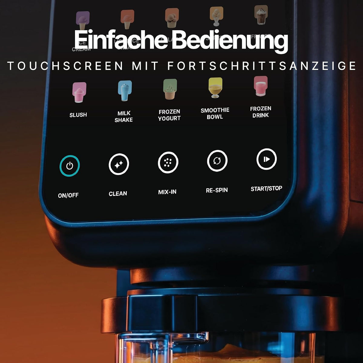 SEEGER MultiCream Eismaschine 10-in-1 1,5 L – SmartSpin, 3 EasyCups, Touchscreen, Schwarz