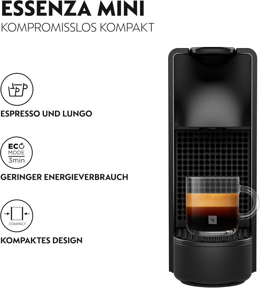 Nespresso KRUPS Essenza Mini Schwarz Original Kapselmaschine XN1108