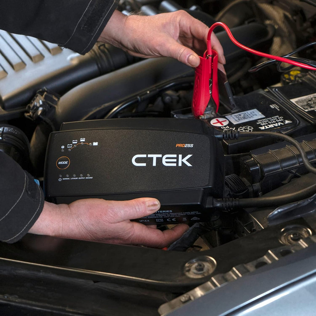 CTEK PRO25S, 25A, Batterieladegerät 12V Und Stromversorgung, Batteriepfleger, Ladegerät LiFePO4, Lithium Ionen Ladegerät Auto Und LKW Mit Rekonditionierungsmodus Und Entsulfatierungsprogramm
