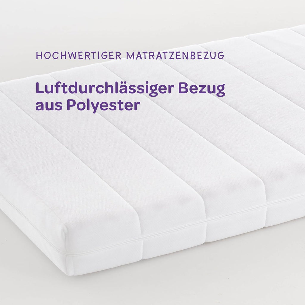 Träumeland Kindermatratze 90x200 cm | Duo Sleep Basic Jugendmatratze - Optimale Härtegrad H1/H2- Oeko-TEX Zertifiziert & allergikerfreundlich Dank waschbarem Bezug (90 x 200 x 12 cm hoch)