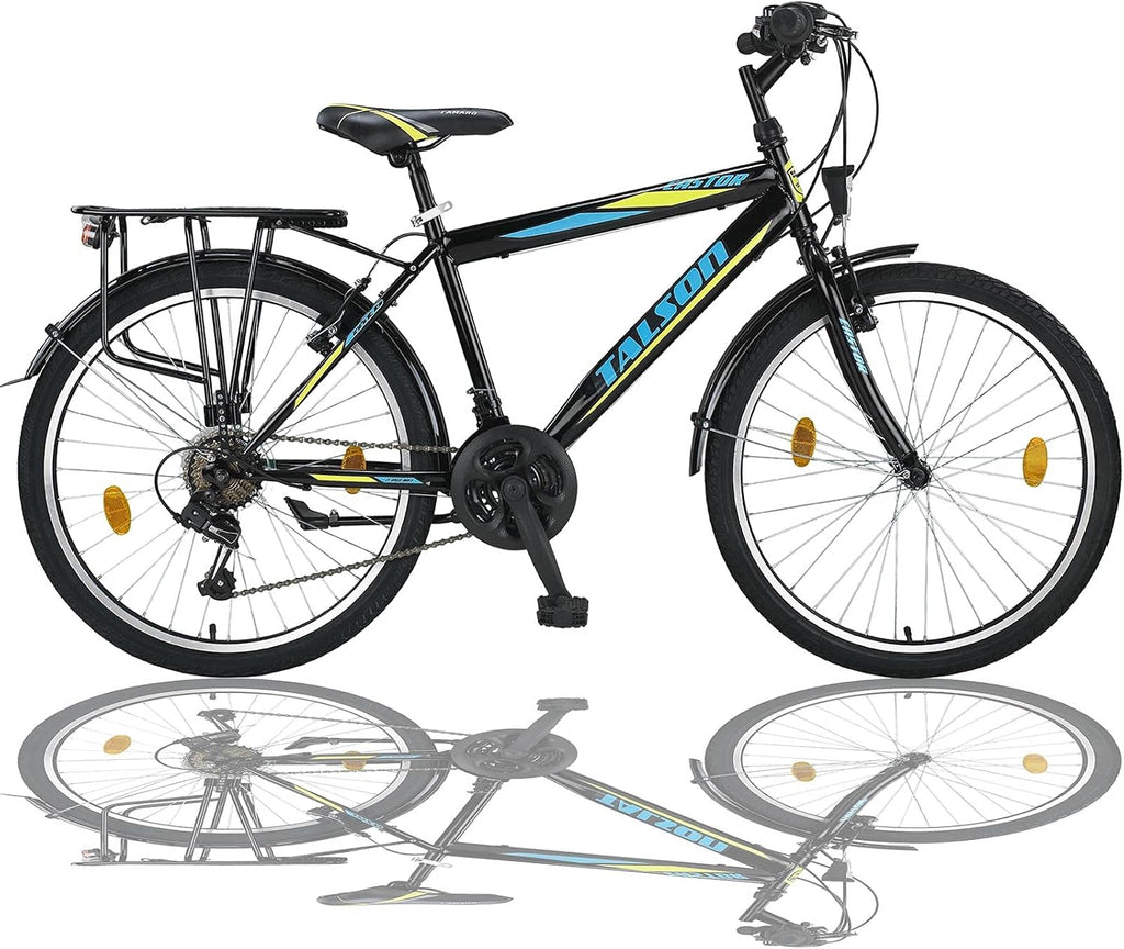 24 Zoll Jungen Fahrrad 21-Gang Shimano mit Beleuchtung Farbe SCHWARZ TMX