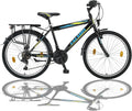 24 Zoll Jungen Fahrrad 21-Gang Shimano mit Beleuchtung Farbe SCHWARZ TMX