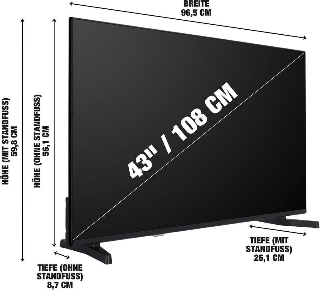 TELEFUNKEN D43U790B2CW Fernseher 43 Zoll VIDAA Smart TV 4K UHD Auflösung