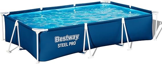 Frame Pool 3,00 x 2,01 x 0,66 m – Rechteckiger Stahlrahmen Pool für den Garten, blau