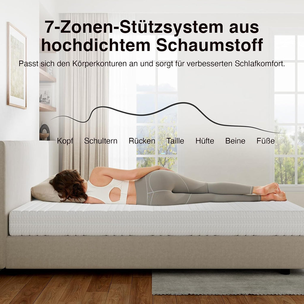 Novilla Matratze 140x200 cm H3/H4 7-Zonen Kaltschaummatratze Komfortschaum