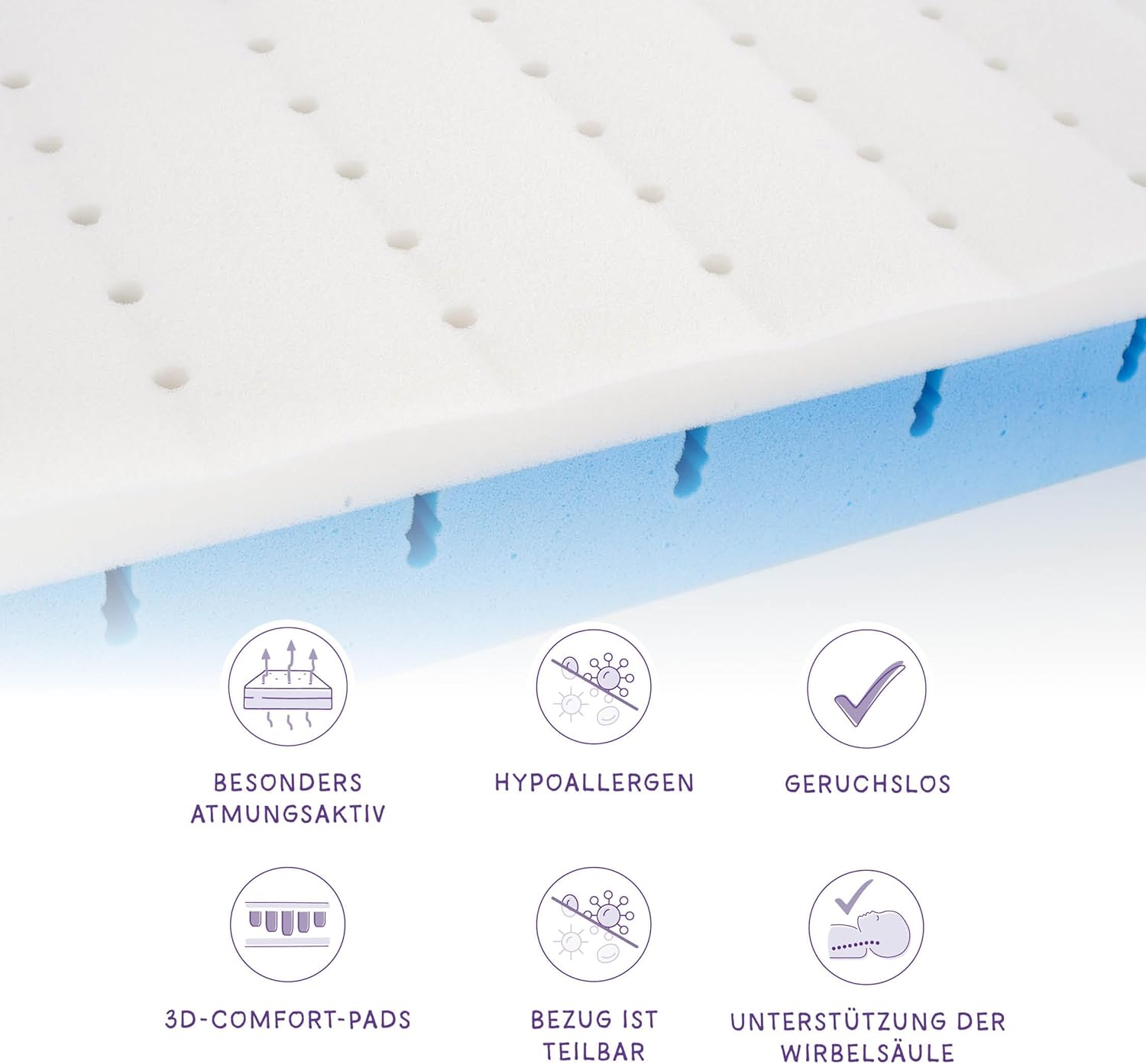 Träumeland comfort-pads, Tencel-Verbundstoff T080282 Jugendmatratze Schlummerland, 90 x 200 cm, Mehrfarbig