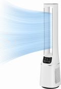 Midea MFP-120 (WH) 2 in 1 Turmventilator Leise 38dB Luftreiniger CADR 120 für 47.6 ㎡ LED Display Fernbedienung Oszillation 12H Timer Weiß | CADR 120, 47,6qm, 38dB Leise, LED Display, Fernbedienung, Oszillation, 12H Timer