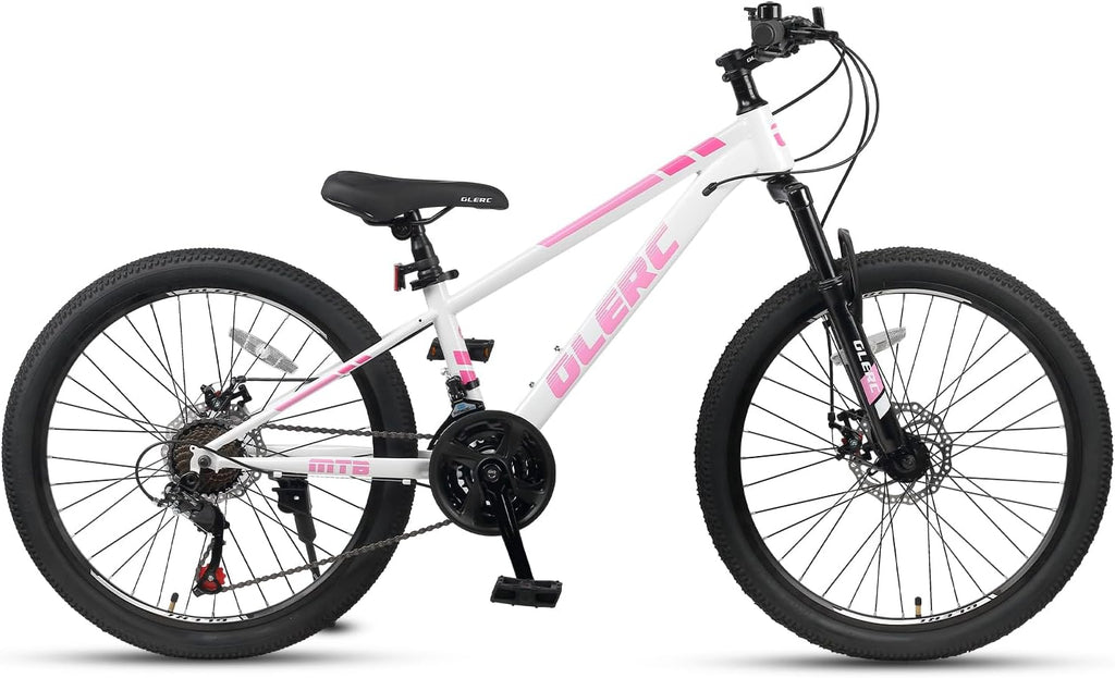 Glerc Skyline 20-24-Zoll Kinder Mountainbike für Jungen Mädchen, Kinderfahrrad für 6-18 Jahre alte Teenager, 21 Speed-Fahrrad mit vorderer Aufhängung & Scheibenbremsen, mehrere Farben