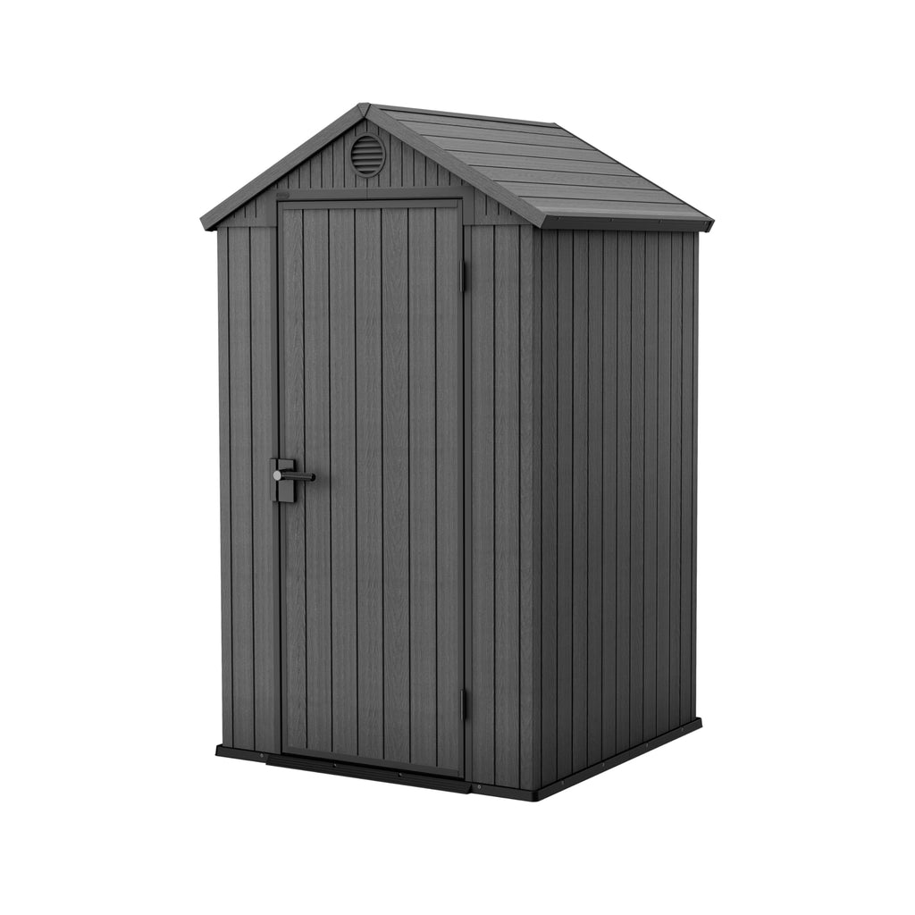 Keter Gerätehaus Darwin 6x8, Grau, Außenmaße 190x244x221cm, wartungsfrei, wetterfest, wasserdicht, mit Unterboden