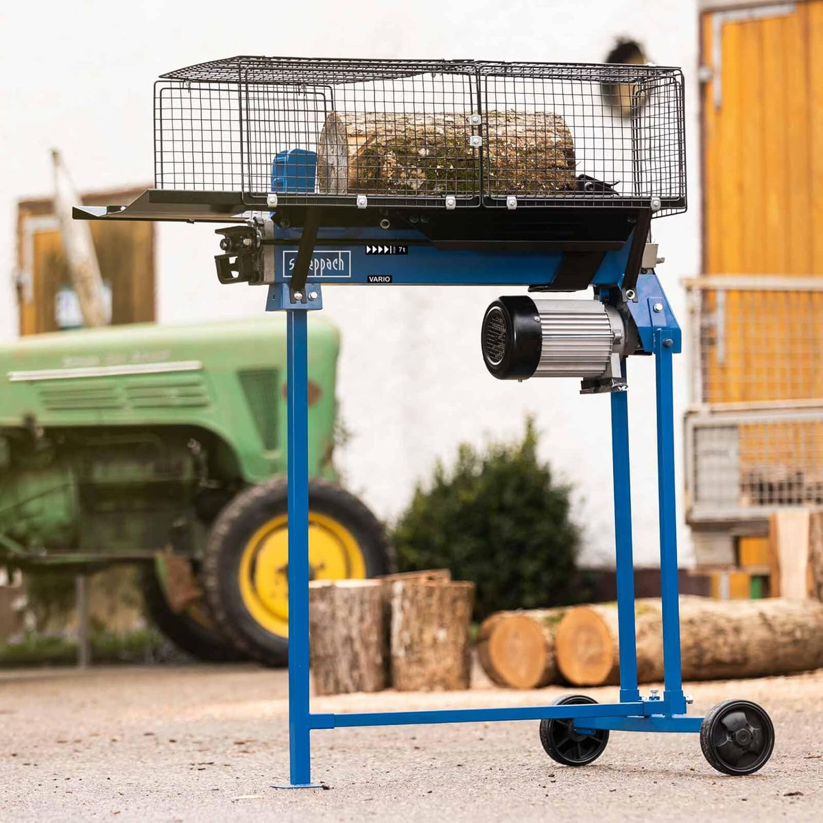 Scheppach liegend Holzspalter HL760LS Brennholzspalter mit Untergestell | Spaltkraft 7 Tonnen | 2200W - 230V | Spaltgutlänge 52cm | SpaltgutØ 25cm | Rücklauf & Einstellbarer Hub | Hydraulikspalter