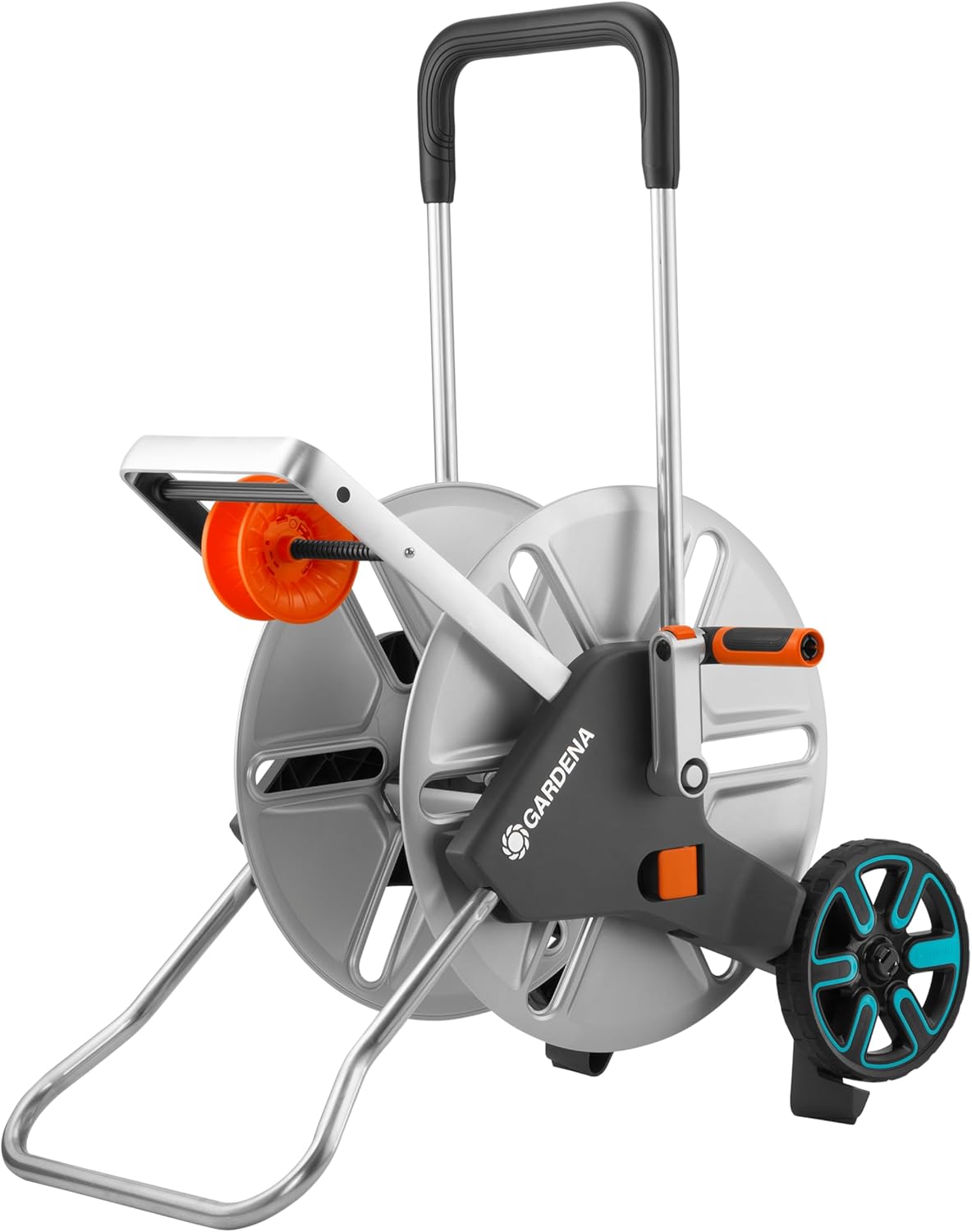 Gardena CleverRoll L Easy Metall: Großer Schlauchwagen bis zu 100 m Kapazität, besonders standfest, Schlauchführung in robustem Metallrahmen (18550-20)