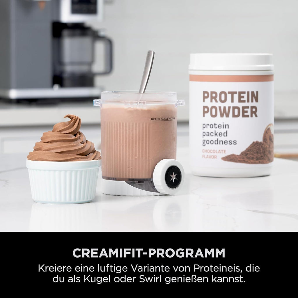 Ninja CREAMi Scoop & Swirl Eismaschine mit 2 Behältern Platinsilber NC701EU