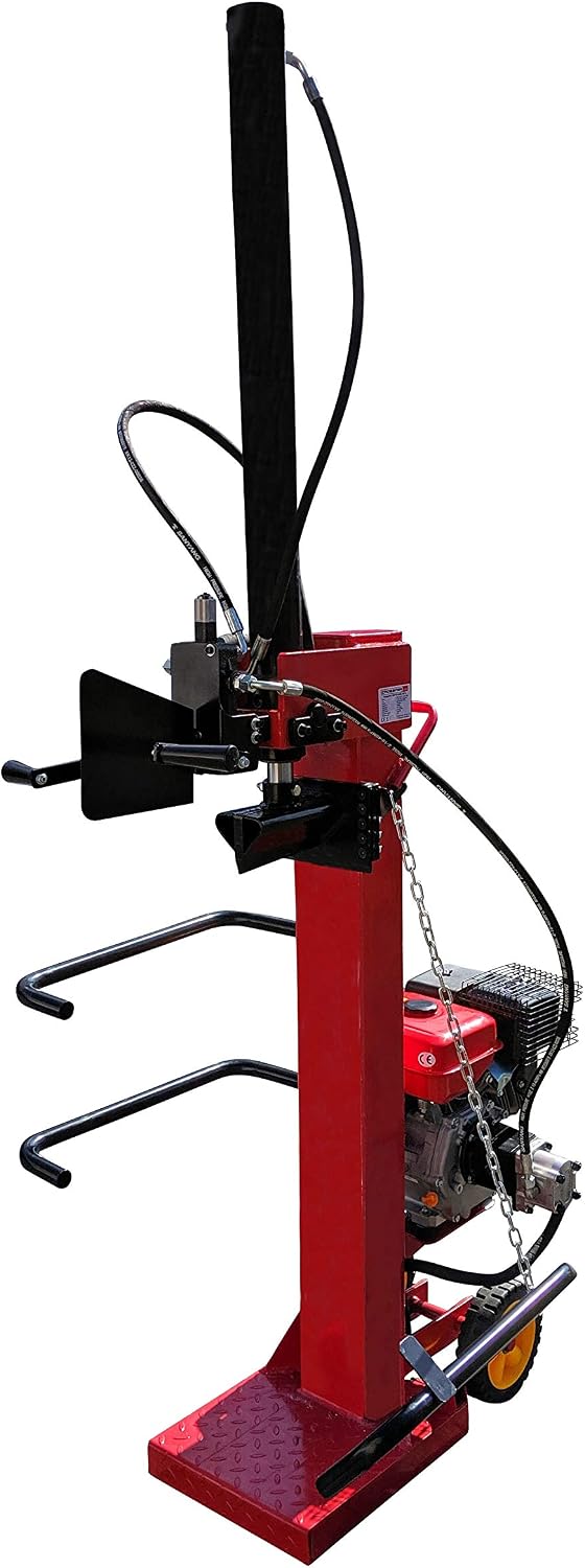 CROSSFER Holzspalter HSP13T-G6,5 13 Tonnen Spaltkraft / 104 cm Spaltlänge/Benzinmotor 6,5 PS 4 Takt OHV luftgekühlt / 2 Hand Bedienung/große Transporträder/hohe Spaltkraft