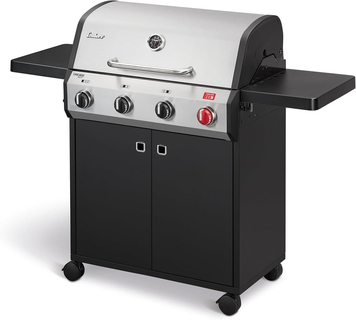 Enders® Gasgrill CHICAGO NEXT 4 R Turbo, 4 Edelstahlbrenner, doppelwandige Garhaube, 2 abklappbare Seitenablagen, integriertes Thermometer - SWITCH GRID™ 13.0 kW, 800 °C TURBO ZONE™, #89366