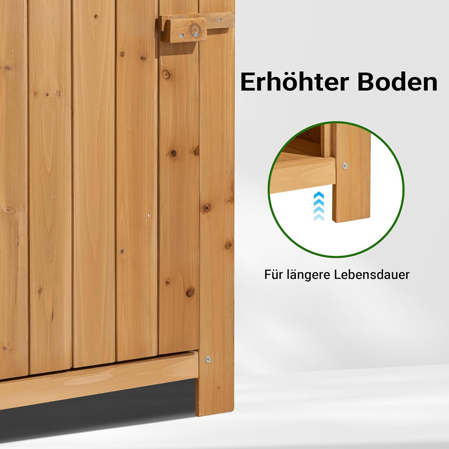 Wiltec Gartenhaus schmal aus Fichtenholz mit Bitumendach 770x540x1370mm für Garten, Terrasse & Balkon Gerätehaus Geräteschuppen Holzhaus Werkzeugschrank