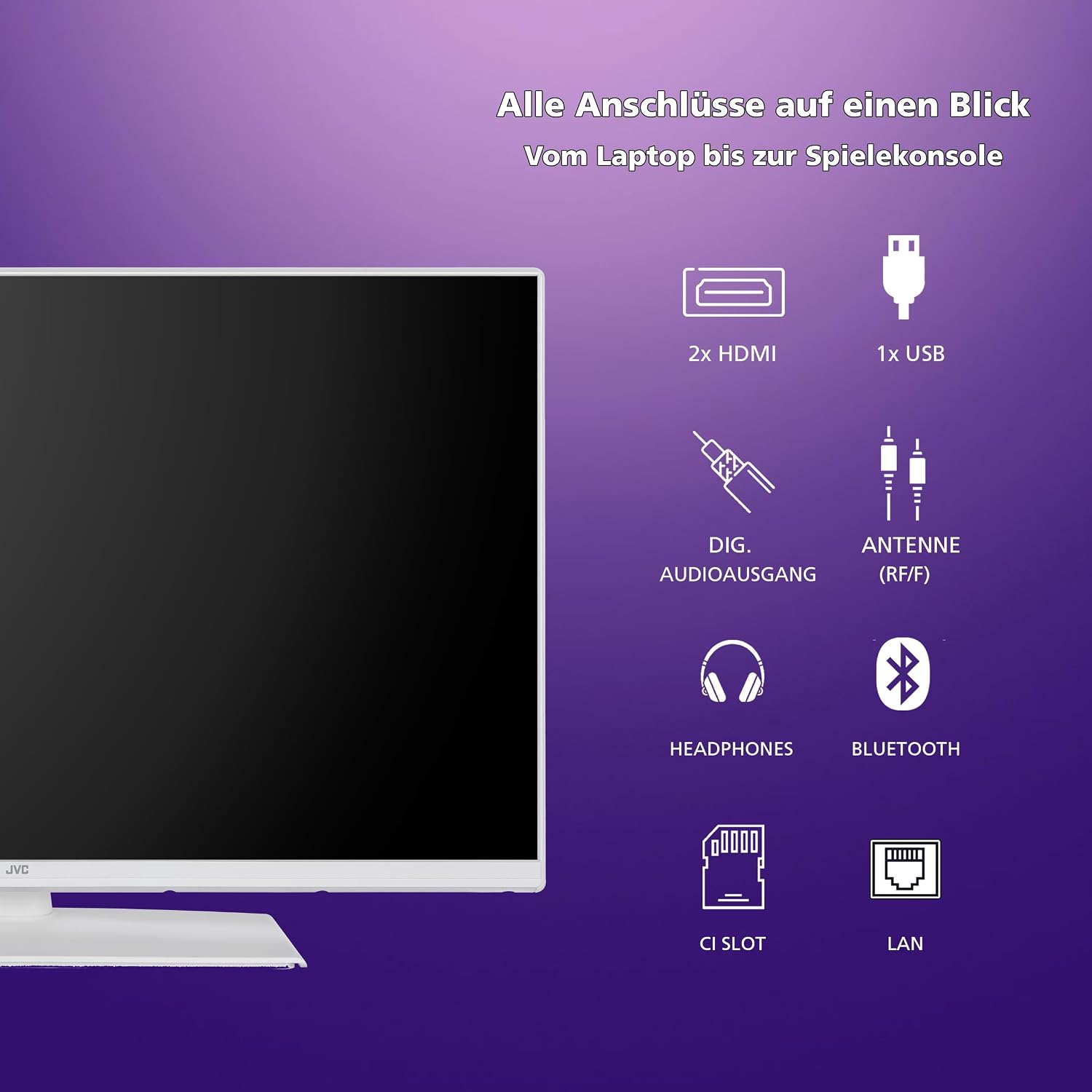 JVC Fernseher 32 Zoll Smart TV powered by TiVo (Full HD, HDR, Triple-Tuner, 6 Monate HD+ inkl.) LT-32VF5355W
