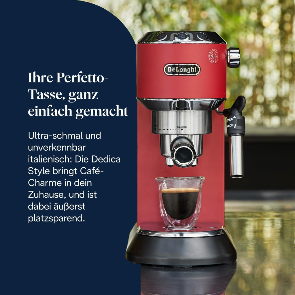 De'Longhi Dedica Style - Espressomaschine mit Manuellem Milchaufschäumer