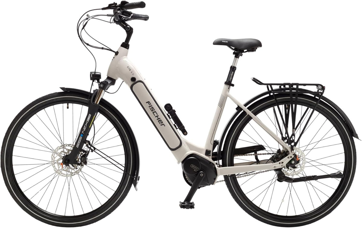 Fischer E-Bike City CITA 4.3i Electric Bicycle for Men and Women, RH 43, Mid Motor 65 Nm, 36 V Battery