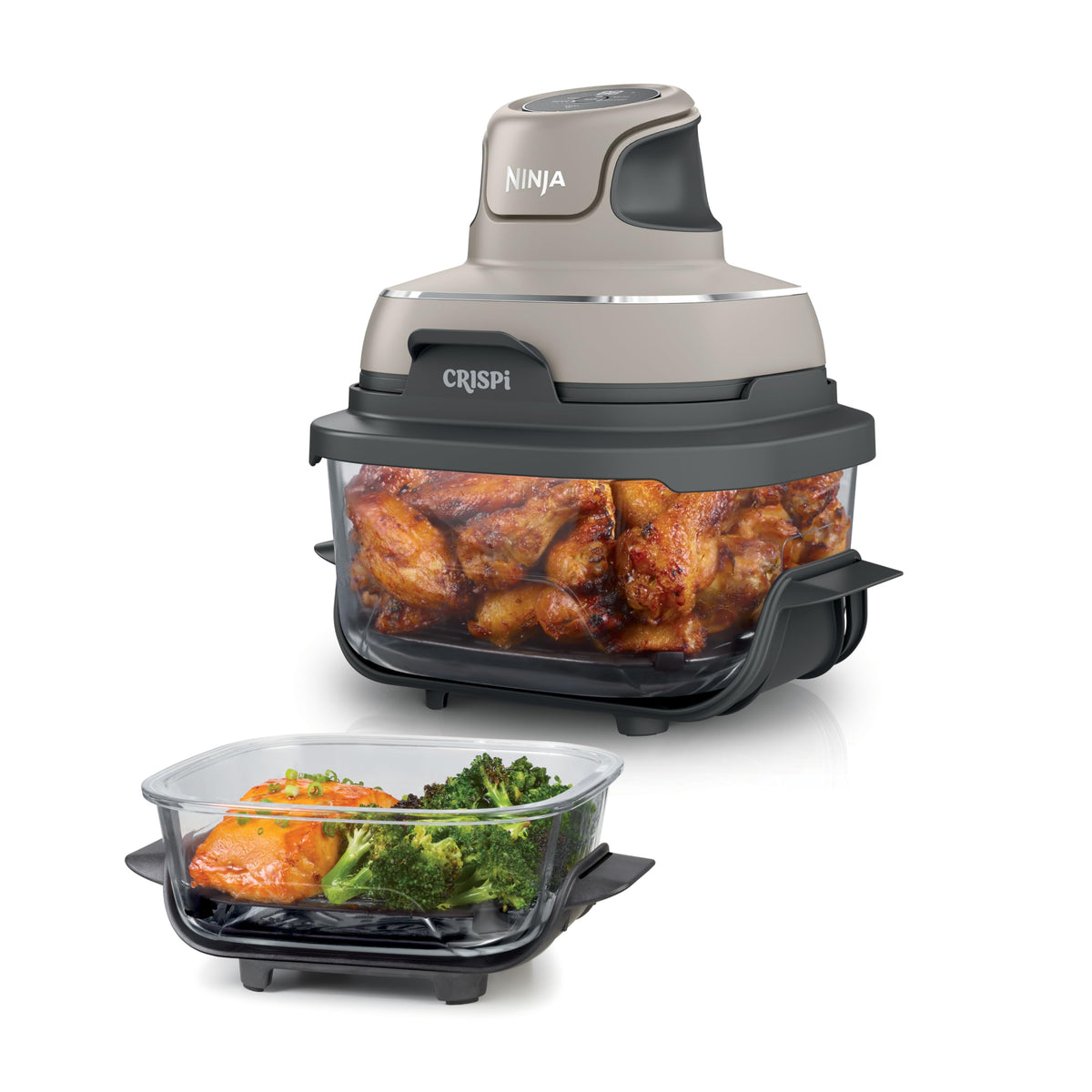 Ninja CRISPi tragbare Air fryer Heißluftfritteuse, Stone Gold FN101EUSTGD