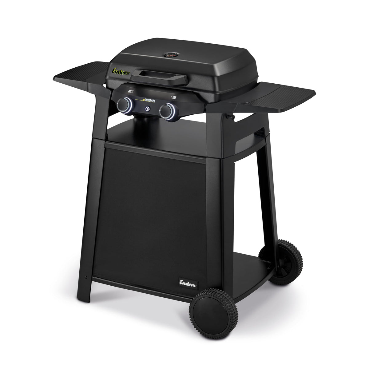 Enders Gasgrill Urban II, Tischgrill, Grillen-, Kochen- und Backen Funktion, 2 Brenner Edelstahl, mit Grill-Thermometer, Balkon-, Camping-Grill, Aluguss-Gehäuse, Gusseisen-Rost #2070