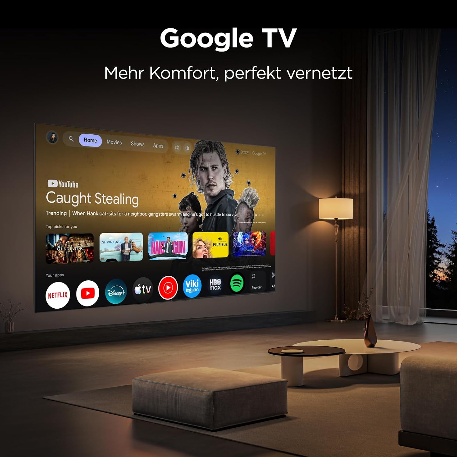 TCL 65Q7D Pro SQD-Mini LED 65 Zoll Fernseher, 4K Smart TV, Google TV