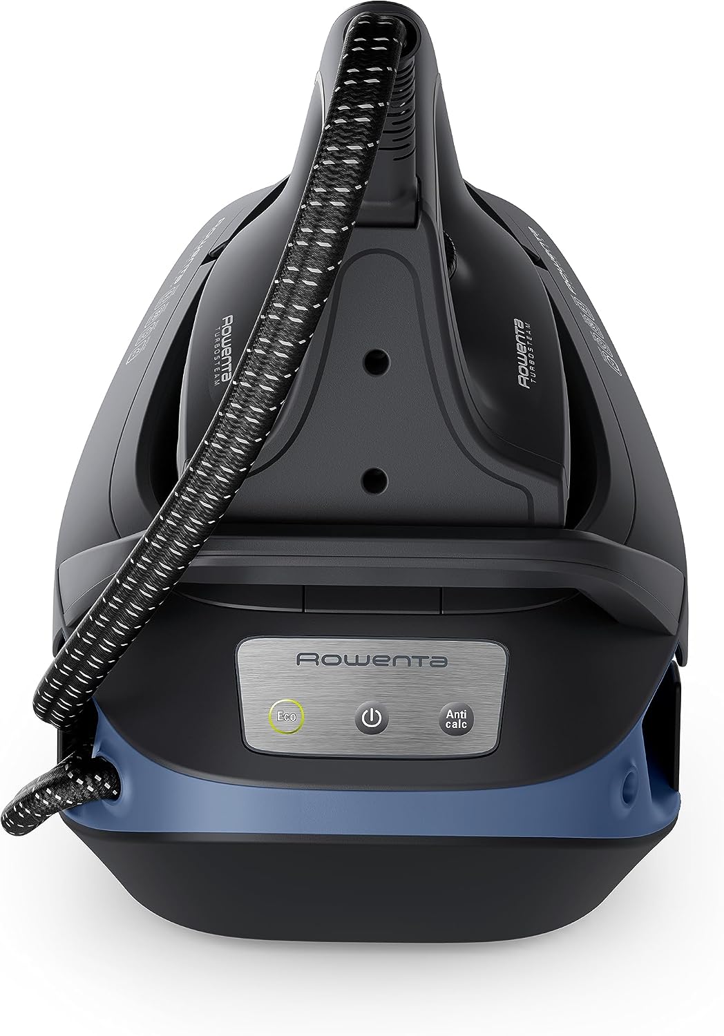 Rowenta VR8325 Turbosteam Dampfbügelstation, 2600 Watt, 120 g/Min. konstanter Dampf, 350 g/Min. extra Dampfstoß, schnellaufheizend, 1,7 L Wassertank, Antikalk-System, Eco-Modus, Schwarz/Blau