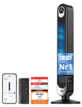DREO DC Motor Turmventilator Leiser, 11M Windentfernung Ventilator mit Kühlung Fernbedienung, 9 Stufen 4 Modi, 90° Oszillierender Stand Ventilatoren für Schlafzimmer, Tower Fan mit 12H Timer