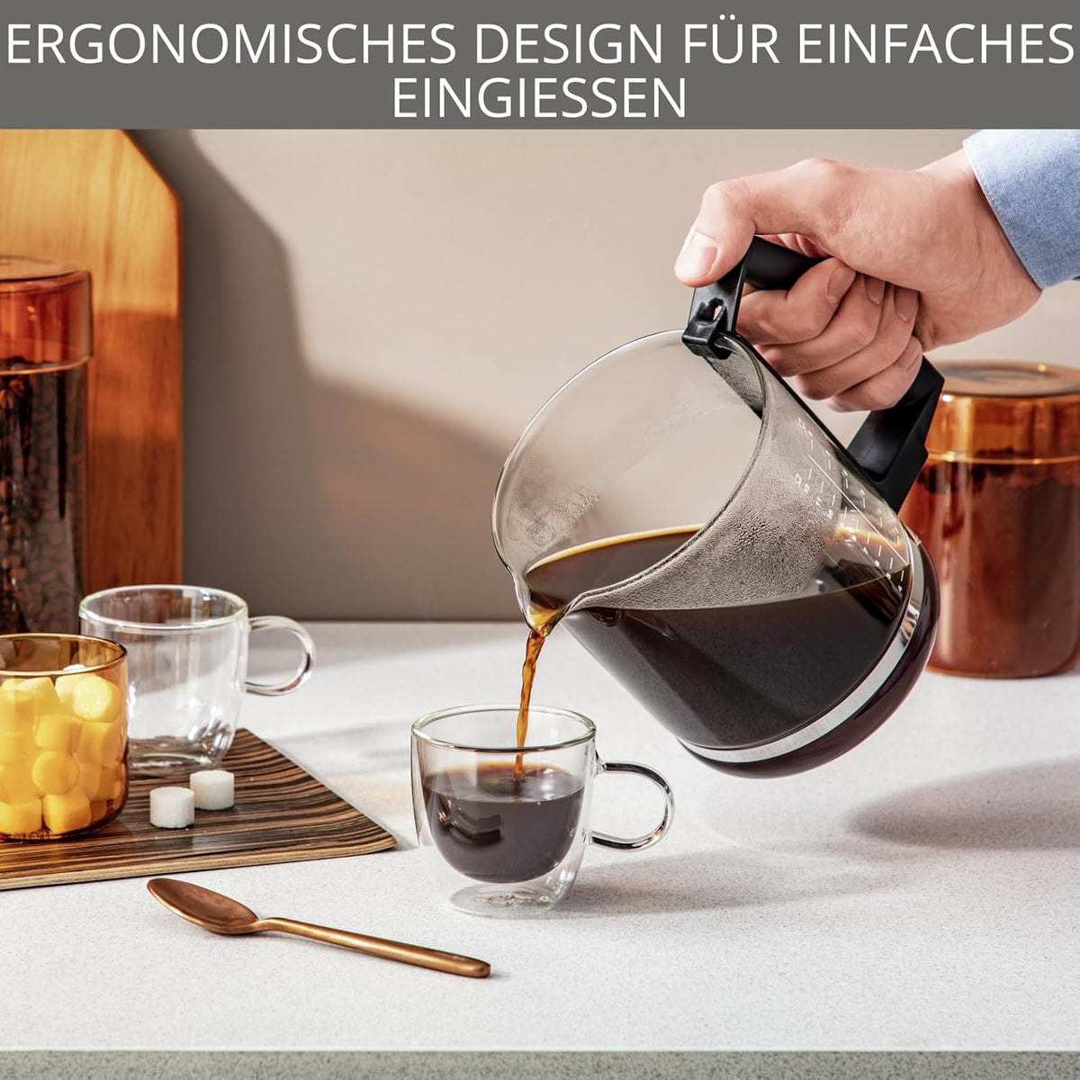 Krups Filterkaffeemaschine T8, 850 Watt, automatische Abschaltung, 8-12 Tassen, 1L Fassungsvermögen, permanenter Filter, beleuchteter Ein-/ Ausschalter, benutzerfreundlich, schwarz, KM4689