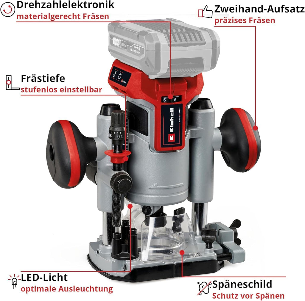 Einhell Prof. Akku-Ober-/Kantenfräsen-Set TP-RO 18 Set Li BL-Solo