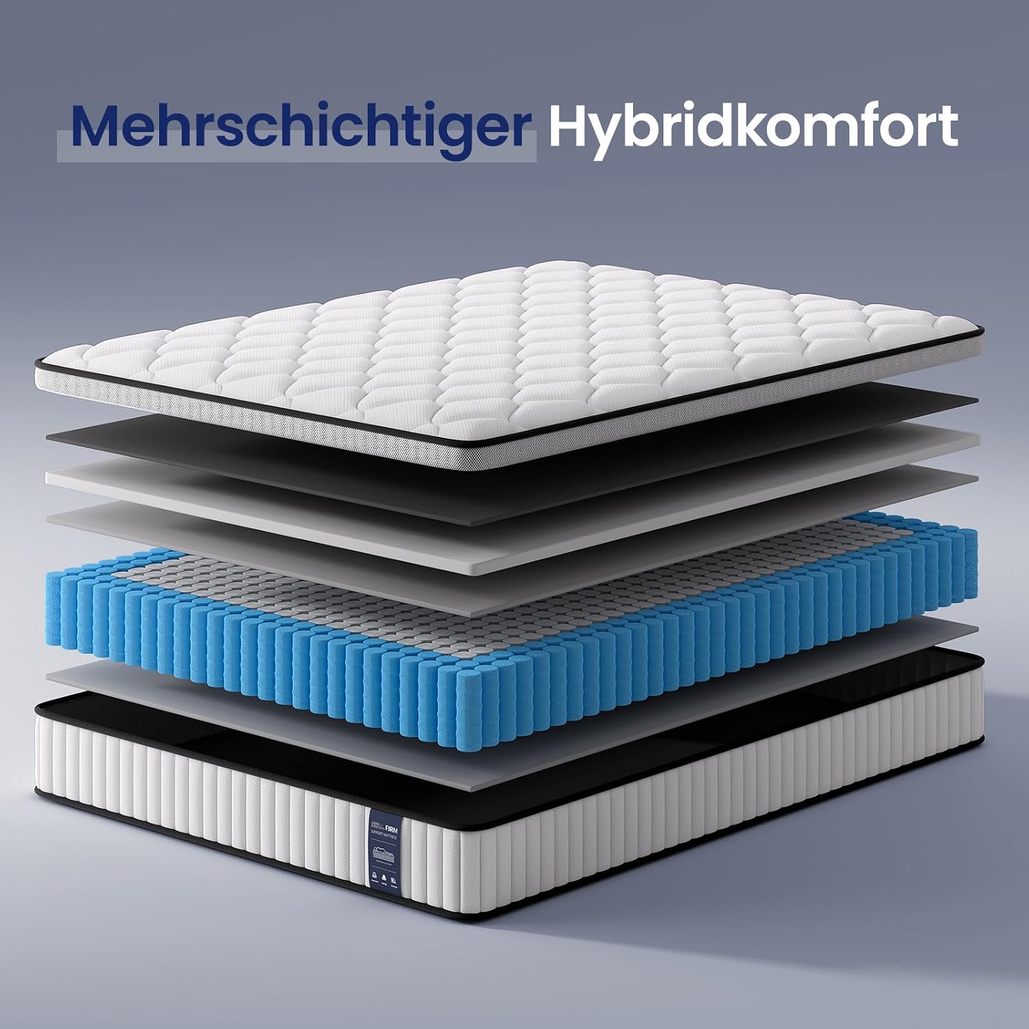 BedStory Matratze 160x200cm,Taschenfederkernmatratze Höhe 26cm,Orthopädische Matratze mit Komfortschaum H3&H4 Härtegrad,Federkernmatratze für Erwachsene Öko-Tex Zertifiziert & CertiPUR Zertifiziert