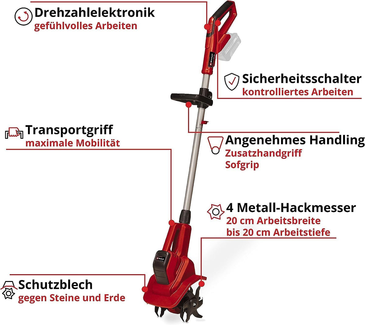 Einhell Akku-Bodenhacke GE-CR 18/20 Li E-Solo