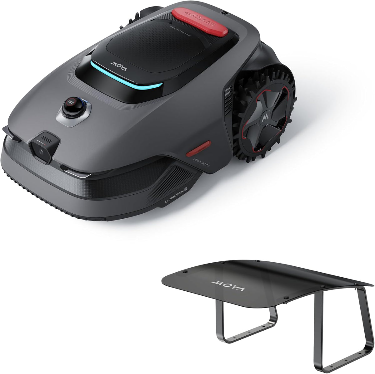 MOVA LiDAX Ultra 1600 Mähroboter- und Garagen-Set. Ohne Begrenzungskabel, mit 4G, ohne RTK und mit automatischer Kartierung per 3D-LiDAR mit 360°-Erfassung und KI-Vision, 5 cm Kantenschnitt