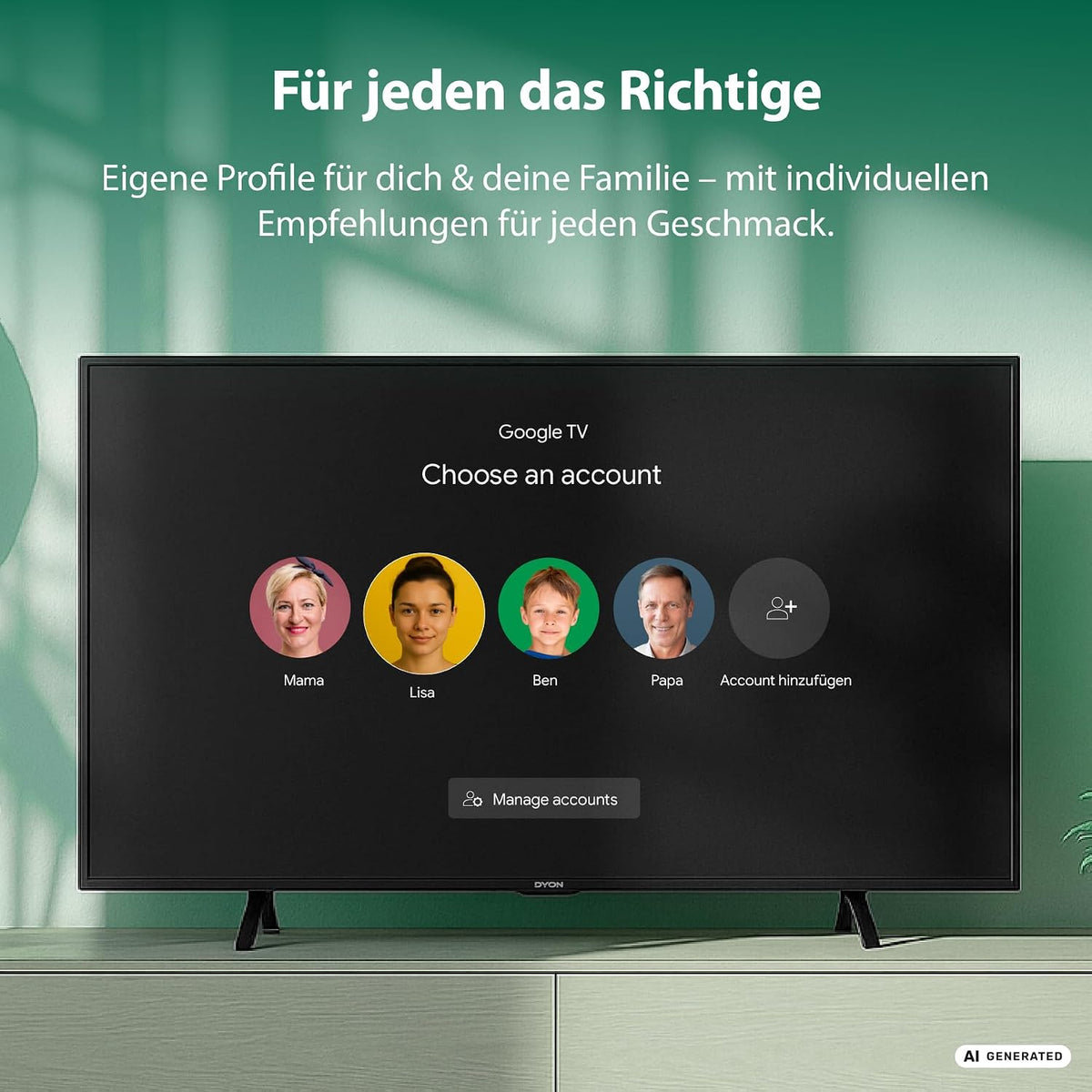 DYON nexGo 24H 24 Zoll HD Smart Fernseher mit Triple Tuner