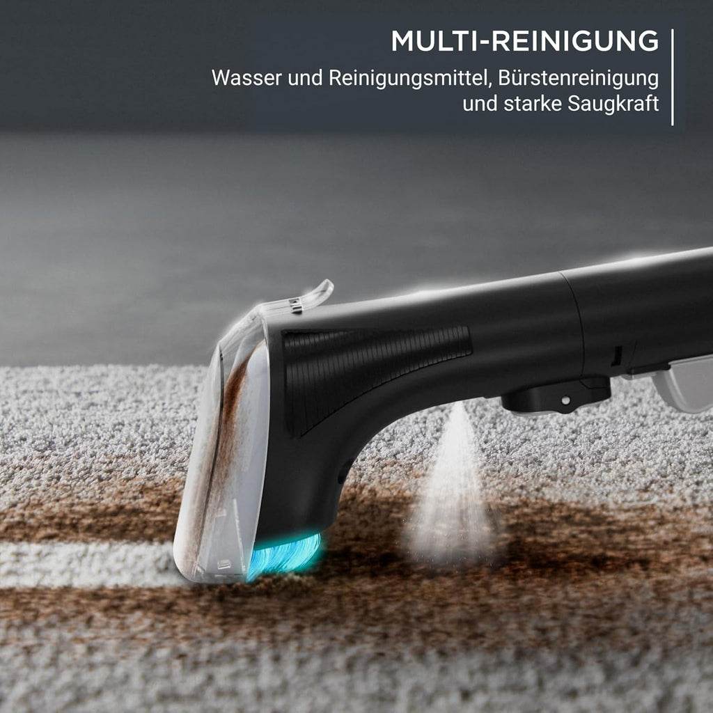 Rowenta Clean It Fleckenreiniger, tragbarer Teppichreiniger, schnelle und einfache Reinigung, abnehmbarer 2.3-Liter-Tank, wechselbare Reinigungsköpfe, 750 Watt, Grün, Schwarz, IN5020F0