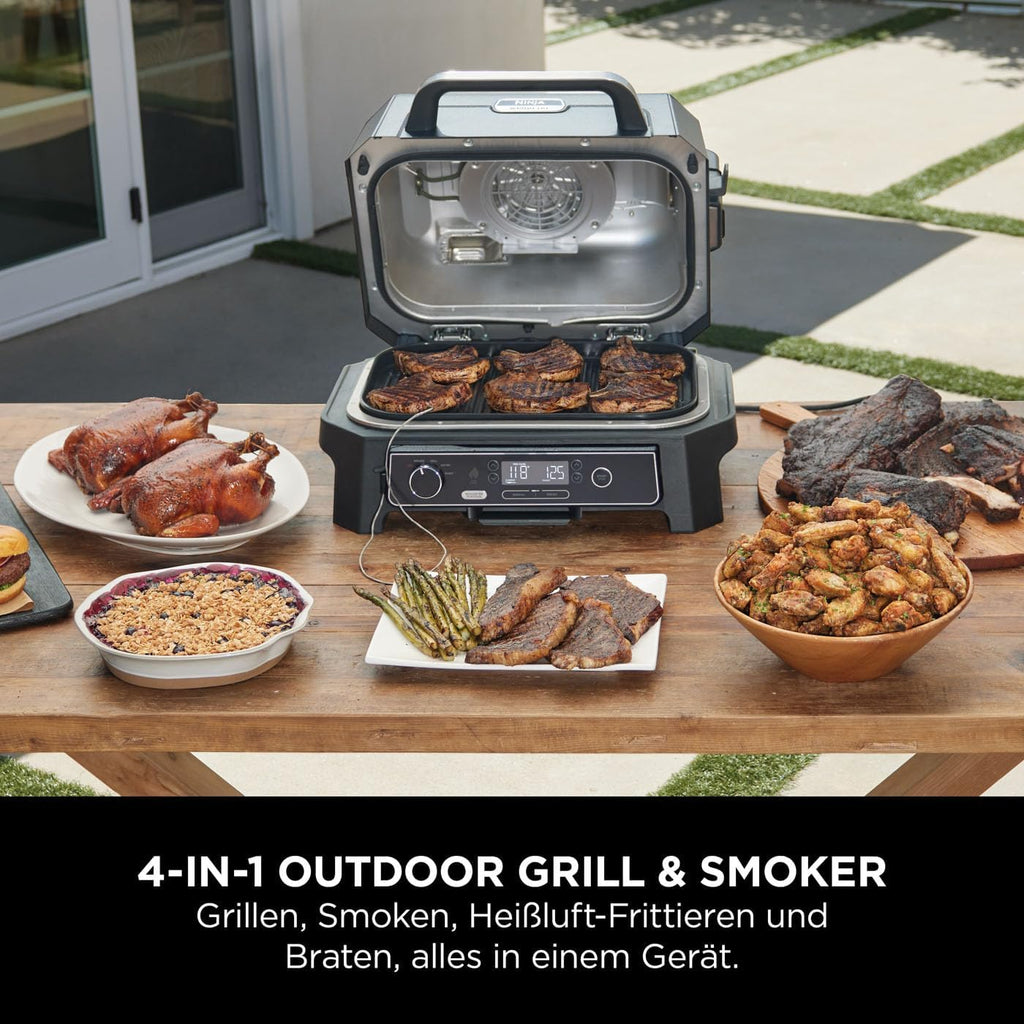 Ninja Woodfire Pro XL Elektrogrill, Holzfeuer-Pellets, wetterfest, OG850EU