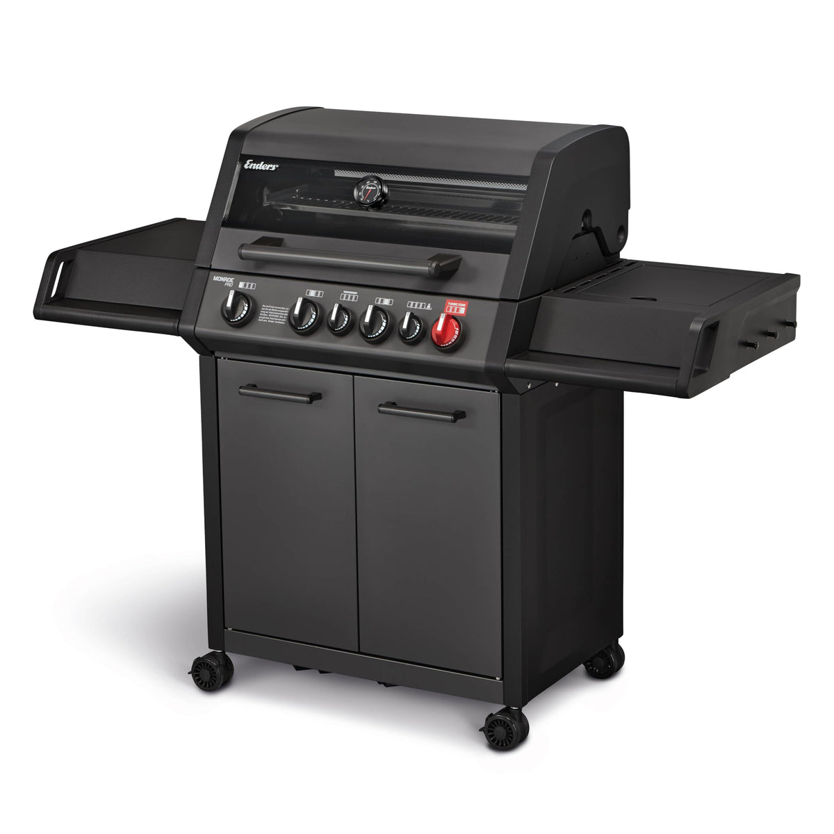 Enders Monroe Pro 4 SIK Turbo 8378 Gasgrill, 4 Brenner, 3182 cm², 800°C Turbo Zone, Silber