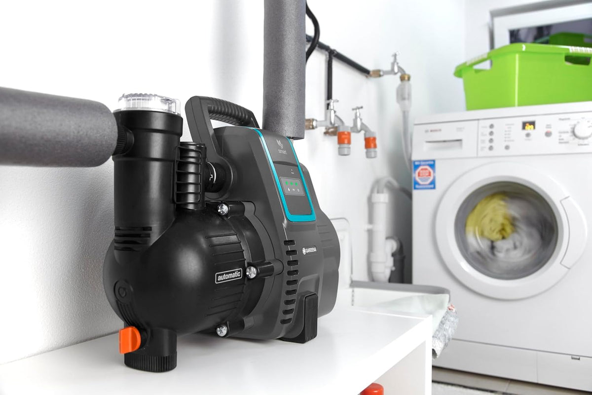 Gardena smart Pressure Pump Set: Hauswasserautomat via App/Tablet steuerbar, inklusive smart Gateway, Fördermenge 5000 l/h, Trockenlaufsicherung, Keramikabdichtung (19106-20)