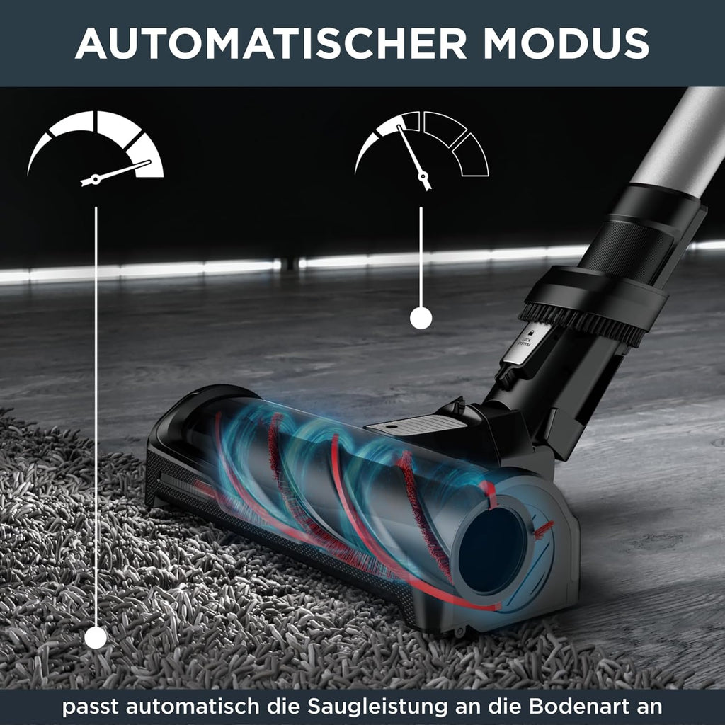 Rowenta X-Force Flex 12.60 kabelloser Akku-Stabstaubsauger, 150 Air Watt, bis zu 45 Min. Laufzeit, leistungsstark, Flex-Gelenk, LED-Düse, inkl. Zubehör, lila/schwarz, RH98A0