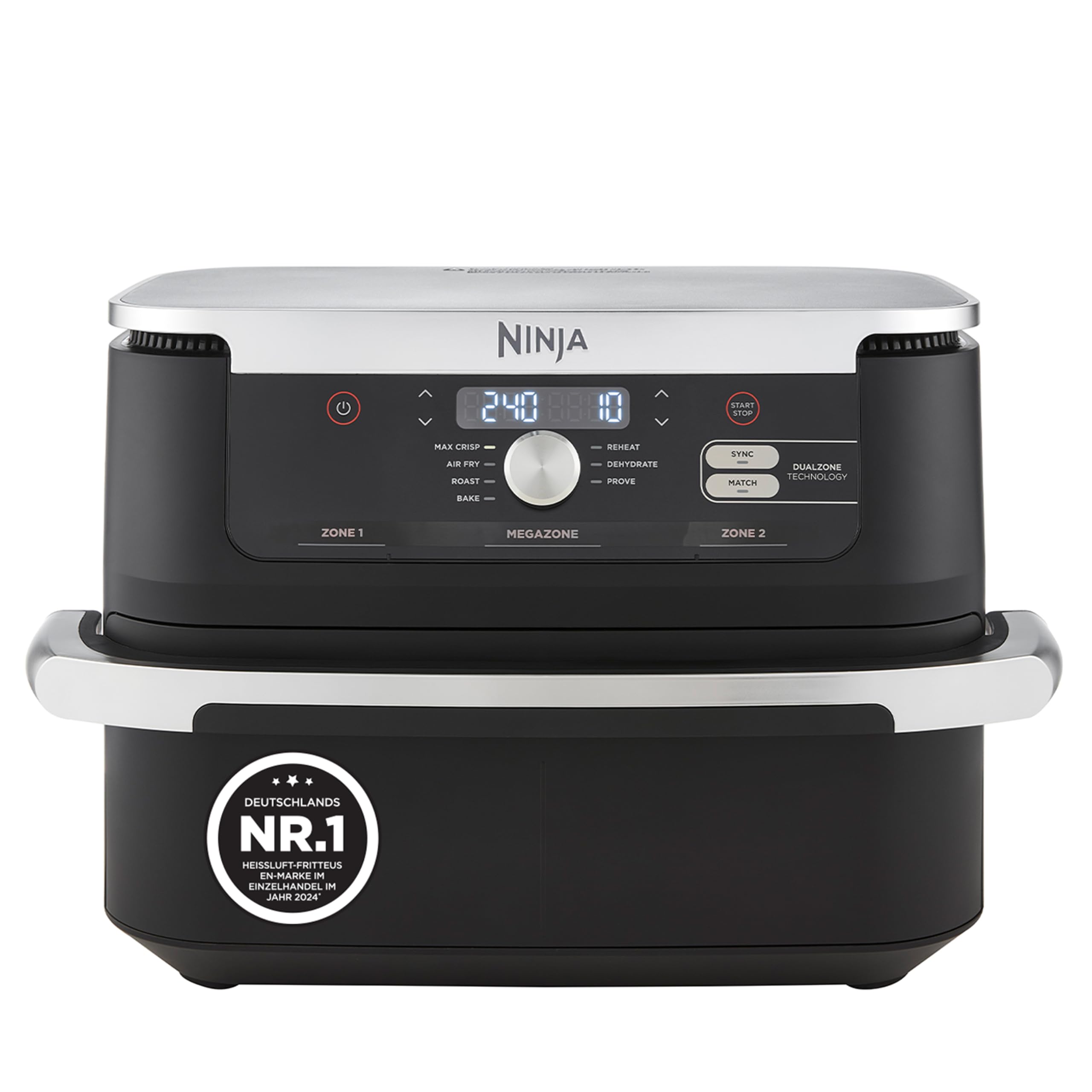 Ninja AF500EUCP Foodi FlexDrawer Heißluftfritteuse 10,4L – 7 Funktionen, Dual Zone, 2470W, Schwarz/Kupfer