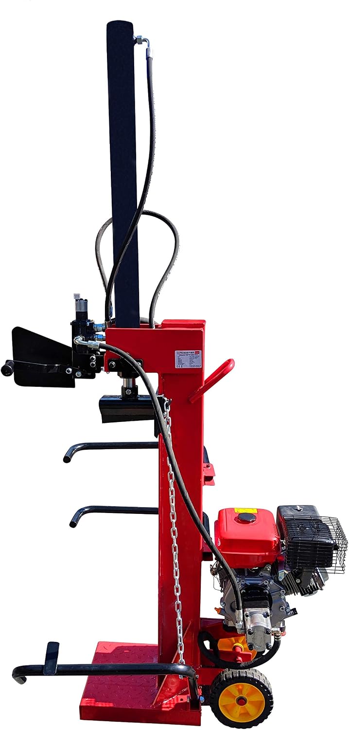 CROSSFER Holzspalter HSP13T-G6,5 13 Tonnen Spaltkraft / 104 cm Spaltlänge/Benzinmotor 6,5 PS 4 Takt OHV luftgekühlt / 2 Hand Bedienung/große Transporträder/hohe Spaltkraft