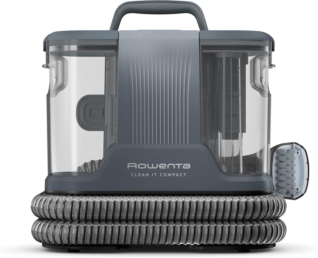 Rowenta Clean It Fleckenreiniger, tragbarer Multi-Reinigungs-Teppichreiniger, kompaktes Design, ideal für Haustierschmutz, 400 Watt, 1,5-Liter-Frischwassertank, Grau, IN3011F0