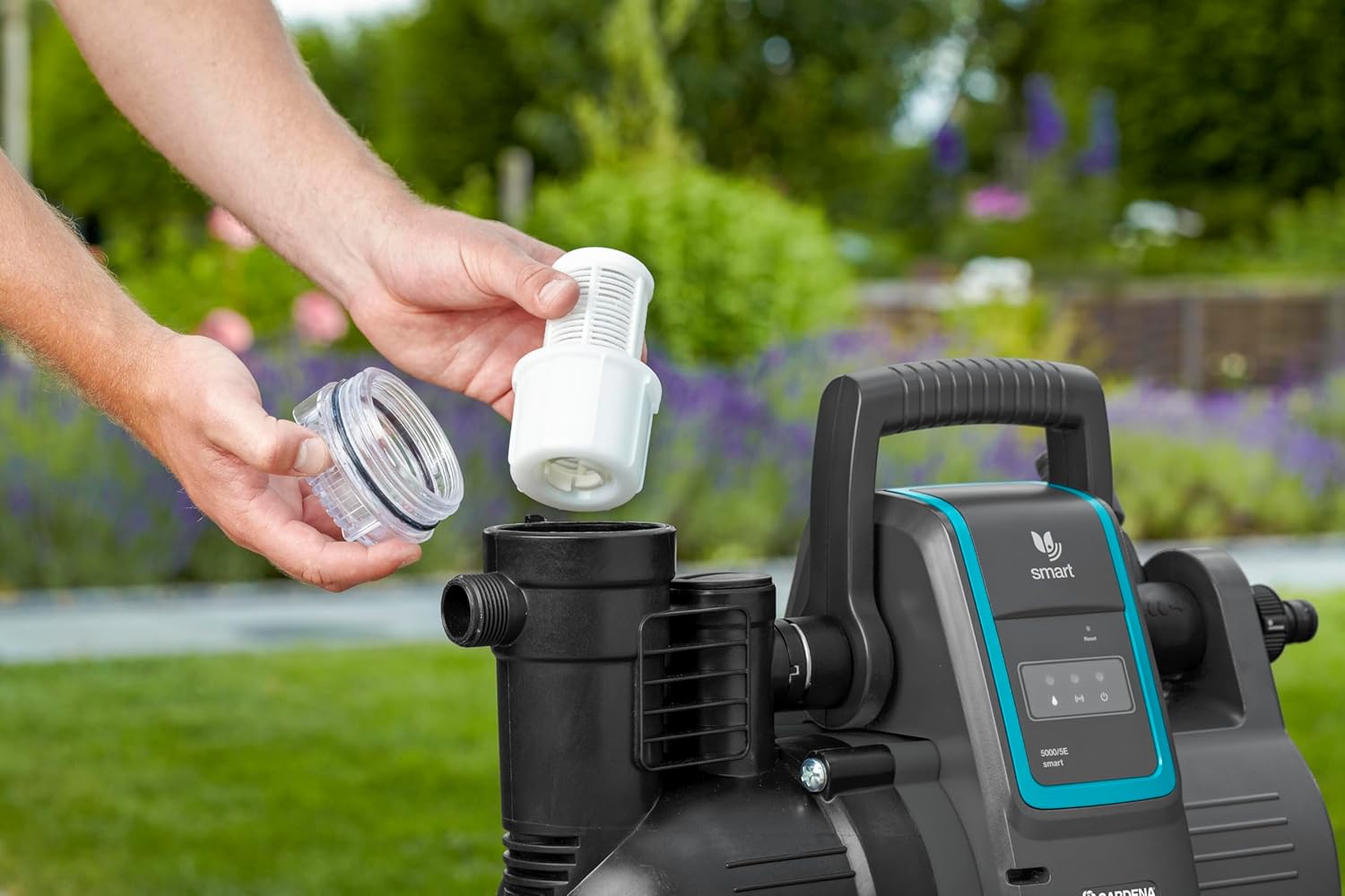 Gardena smart Pressure Pump Set: Hauswasserautomat via App/Tablet steuerbar, inklusive smart Gateway, Fördermenge 5000 l/h, Trockenlaufsicherung, Keramikabdichtung (19106-20)