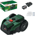 Bosch Akku-Mähroboter VISIMOW18V-200 (für Rasenflächen bis 200 m², Schnittbreite: 18 cm, Schnitthöhe: 20-60 mm, mit Ersatzmessern, inkl. Akku und Ladegerät)