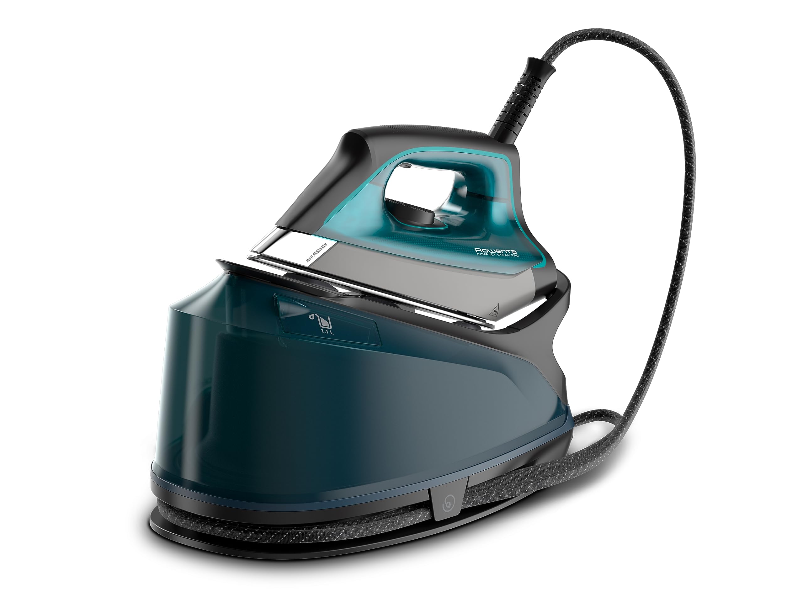 Rowenta VR8325 Turbosteam Dampfbügelstation, 2600 Watt, 120 g/Min. konstanter Dampf, 350 g/Min. extra Dampfstoß, schnellaufheizend, 1,7 L Wassertank, Antikalk-System, Eco-Modus, Schwarz/Blau