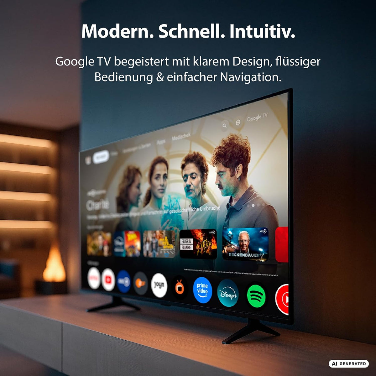 DYON nexGo 24H 24 Zoll HD Smart Fernseher mit Triple Tuner
