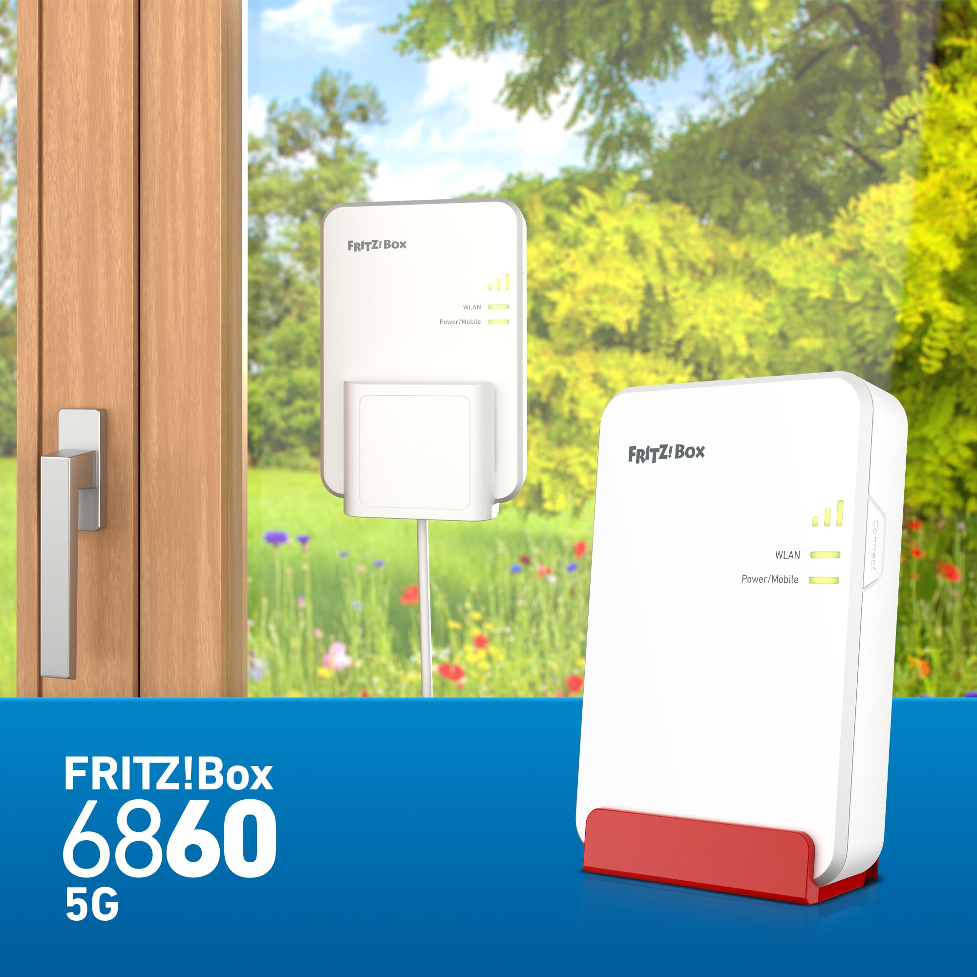 FRITZ!Box 6860 5G – Mobilfunk-Router mit Wi-Fi 6, PoE+, DECT & IP65-Gehäuseo