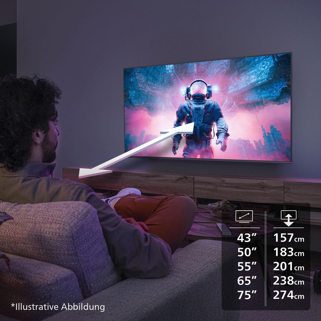 Philips 55PUS7800 4K QLED Smart TV - 55 Zoll Display mit Pixel Precise Ultra HD, Titan OS Plattform und Dolby Atmos Sound - Funktioniert mit Alexa und Google Sprachassistent